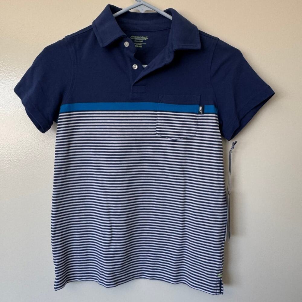 NWT Vineyard Vines Boys Surfside Pique Polo Shirt Size S (8-10)